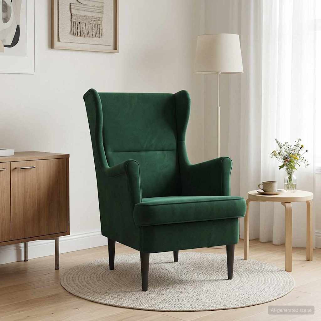 Armchair Dark Green Velvet