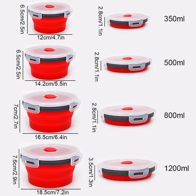 Collapsible Bowl For Camping Storage Accessories,Kitchen Round Silicone Food Storage Container with Lid,Travel Camper Essentials