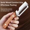 Stainless Steel Vegetable Peeler with Wood Handle Bottle Opener Heavy-Duty Ergonomic Kitchen Tool for Potatoes Pineapple