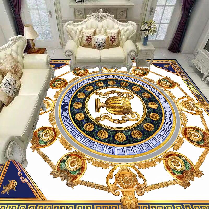 

Європейські Розкішні Золоті Килими для Прикраси Вітальні Домашні Килими для Зони Диванних Столиків Спальні Вітальні Нековзні Розкішні Килимки для Підлоги 200*250cm