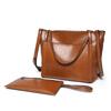 Xiaoyan Women's Vintage Oil Wax Leather Tote Bag