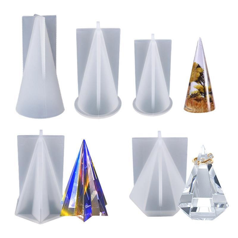 Ring Holder Cone Resin Mold Pyramid Silicone Candle Molds for Resin Casting Soap Aromatherapy Candle Jewelry Making DIY