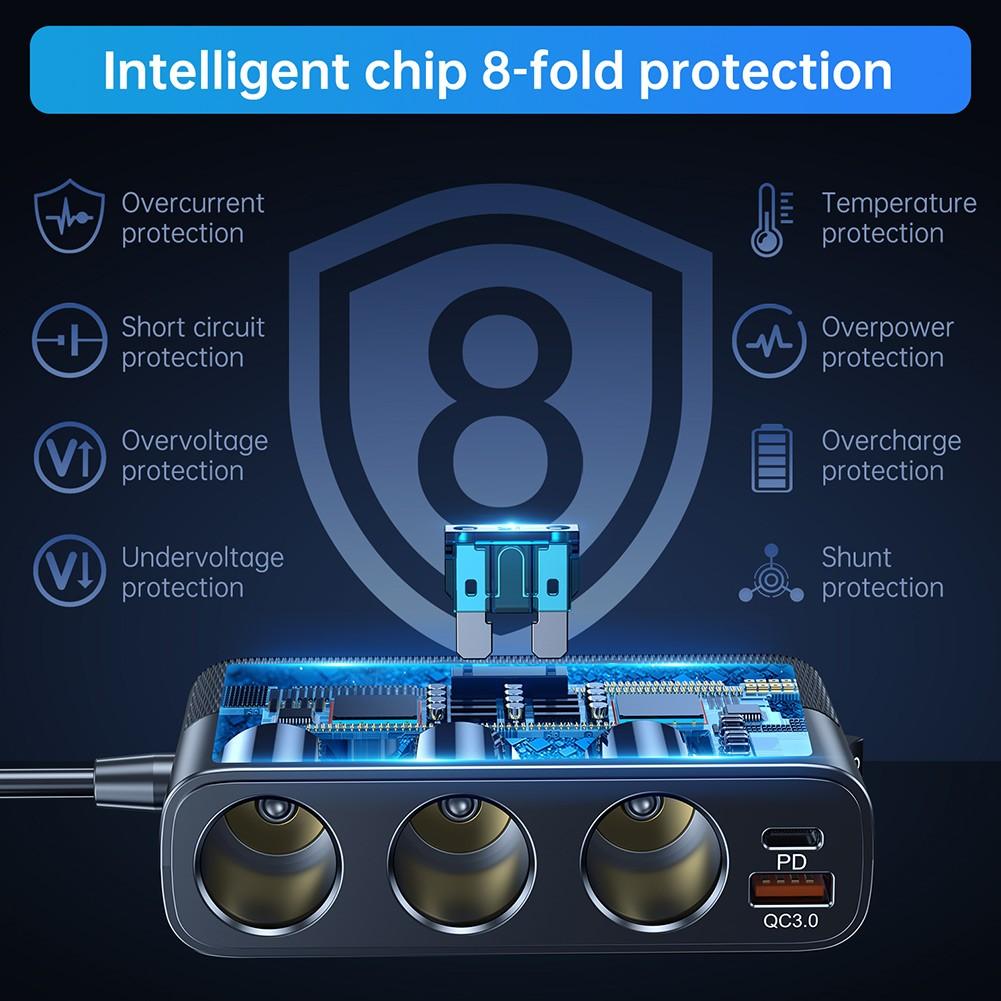 Chargeur de voiture USB 128 W 12 V-24 V 3,6 A 5 V pour appareils électroniques