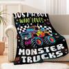 Cartoon Truck Printed Flannel Blanket Portable Office Nap Blanket Sheet Bedspread