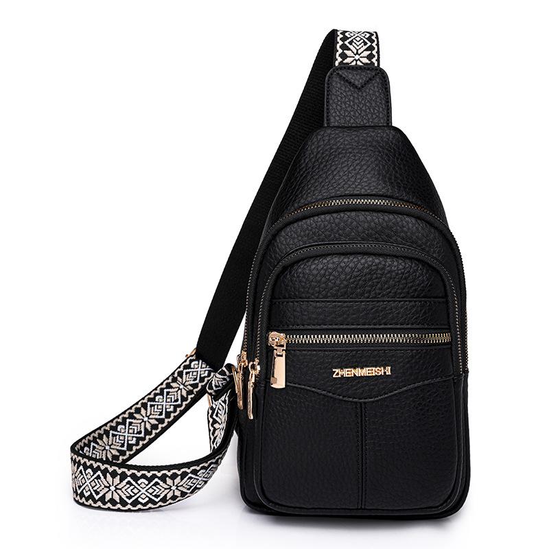 Měkká kožená náprsní taška Dámská crossbody taška Barevná taška přes rameno Sportovní taška přes rameno Dámská náprsní taška