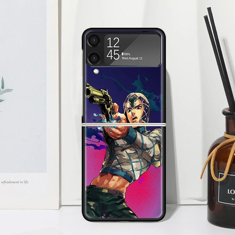 

JoJo Adventure Guido Mista Phone Case Cover for Samsung Galaxy Z Flip 7 6 5 4 3 5G Flip3 Flip4 Flip5 ZFlip6 ZFlip7 Black Fundas Samsung Z Flip 6