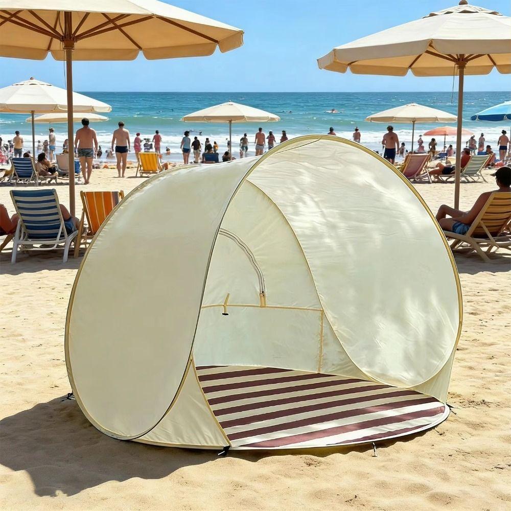 Szybko rozkładany namiot plażowy Pop-Up dla 3-4 osób Łatwy do rozłożenia Namiot kempingowy Otwierany jednym kliknięciem Osłona przeciwsłoneczna do użytku na plaży