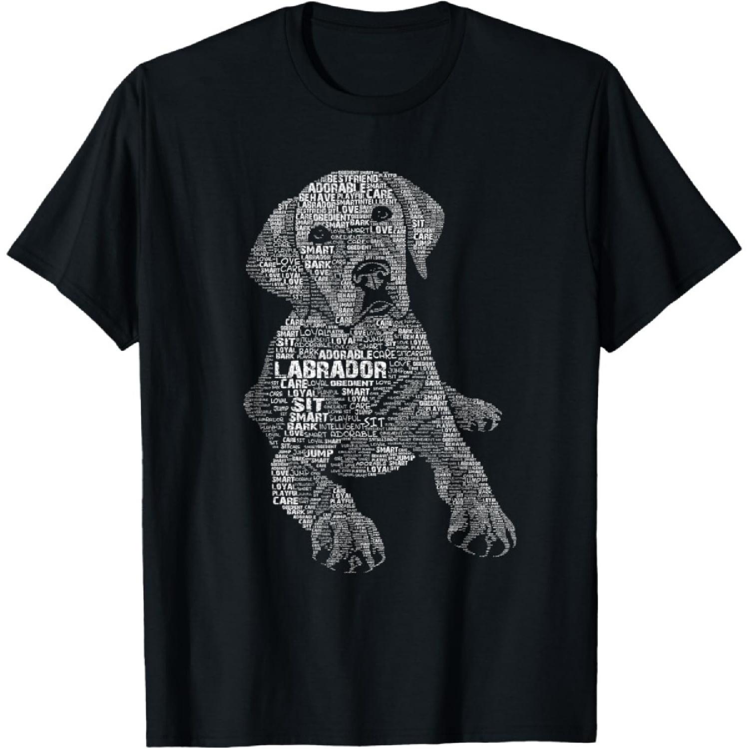 Yellow Chocolate Black Labrador Retriever - Caligram Style T-Shirt S