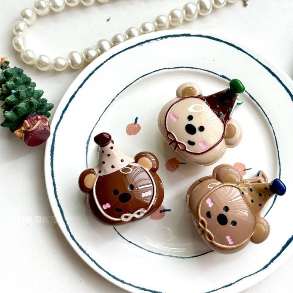 Geometry Bear Hair Clip Hairpin Plastic Grab Clip Creative Cartoon Hair Claw Vacation