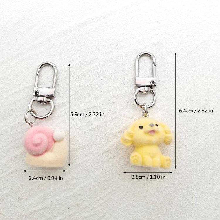 Elegant 3D Flocking Animal Keychain for Ladies Unique Designed Car Key Chain Fashionable Keyring Pendant Ornament