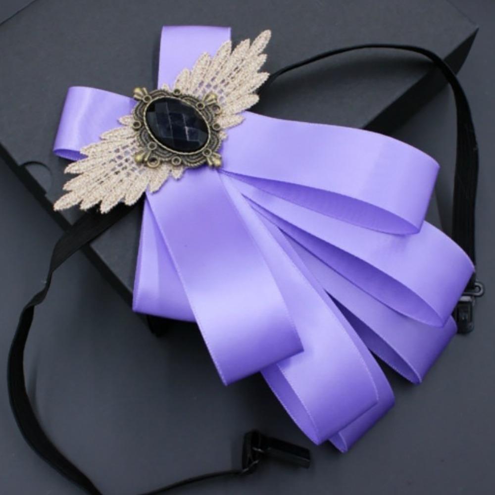 Fashion Faux Stone Men's Suit Lapel Flowers Alloy Polyester Bow Tie Necktie Neck Decoration Groom Formal Suit