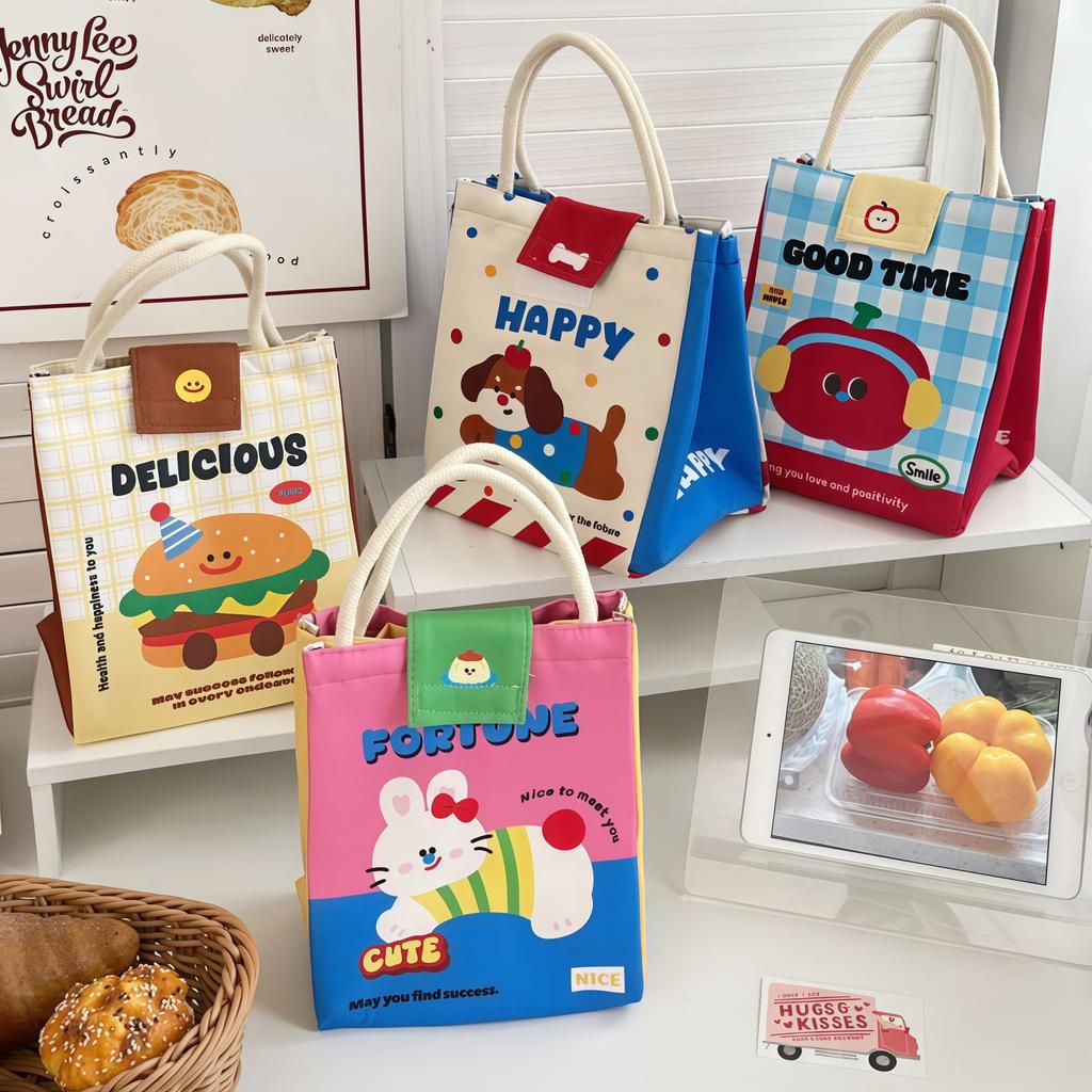 Lunch Tote Bag Student Hand-Held Aluminum Foil Insulated Lunch Box Bento Bag Large Capacity Lunch Box Tote Bag
