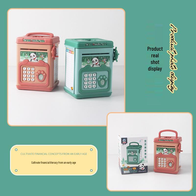 Large Cartoon Piggy Bank with Lock: Automatic Deposit/Withdrawal Savings Jar for Kids, Password-Protected Gift