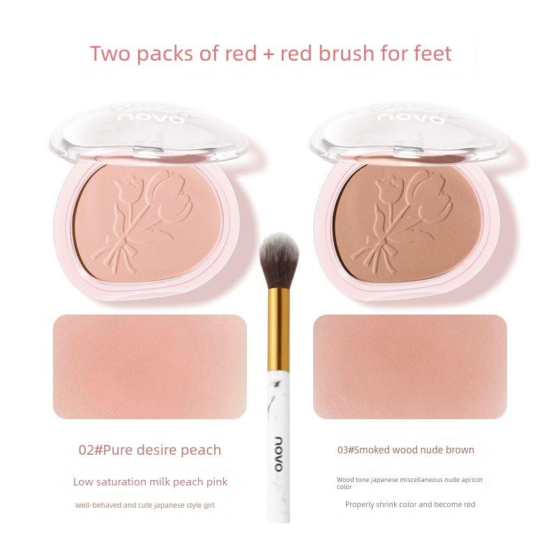 Novo Single-Color Matte Blush in Natural Pink Shades, Korean-Style Nude Makeup with a Delicate and Pure Look, Blush Palette