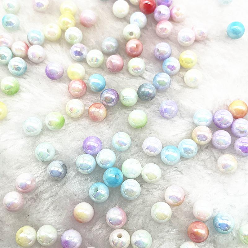 4mm 6mm 8mm 10mm Cream Series Round Acrylic Pearl Beads Loose Spacer Beads for Jewelry Making DIY Bracelet Necklace Earrings