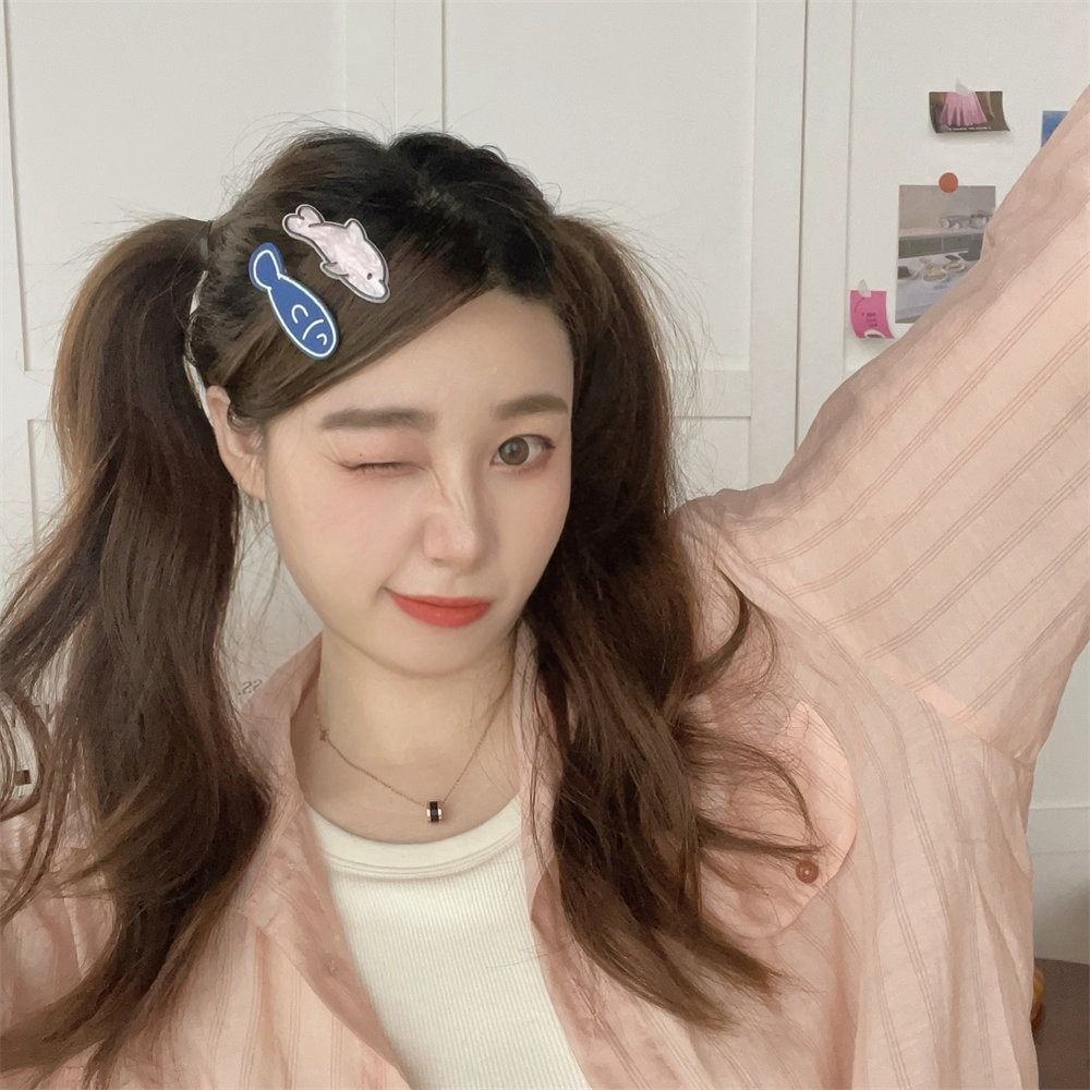 Cartoon Fischknochen Haarnadel Y2k Delfin Haarspangen Lustige Tier-Haarspange Mädchen