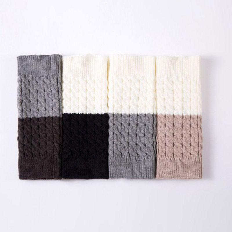 Winter Women Ribbed Leg Warmers Patchwork Knitted Long Boot Socks For Party Dance Sports Yoga Accessories