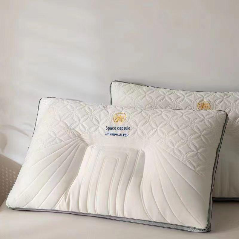 Space Capsule Neck Support Latex Pillow for Dormitory, Home, or Hotel - Available As Single or Pair.