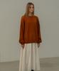 Mosyupamosyu Mohair Wool Round Knit [Brick]
