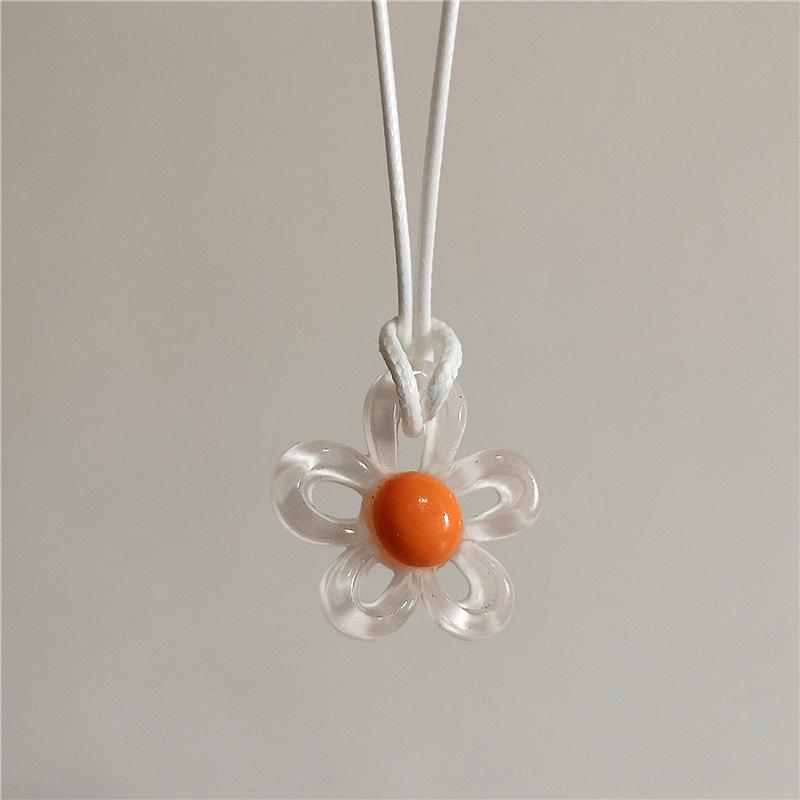 Koreanische Mode Harajuku Vintage Niedlich Bunt Acryl Blume Anhänger Choker Halskette Hals Charm Damen EMO Schmuck Zubehör