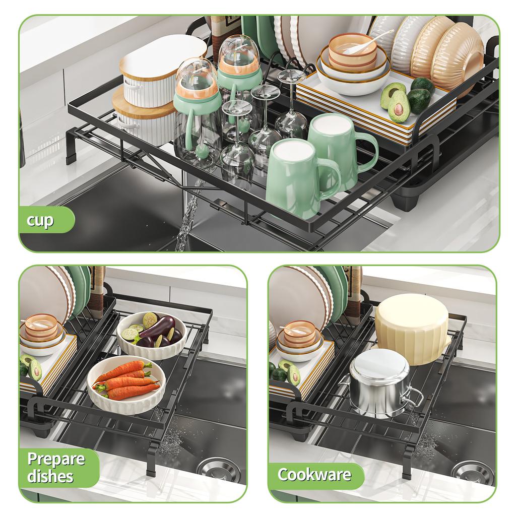 Flat Iron Rim Telescopic Dish Rack