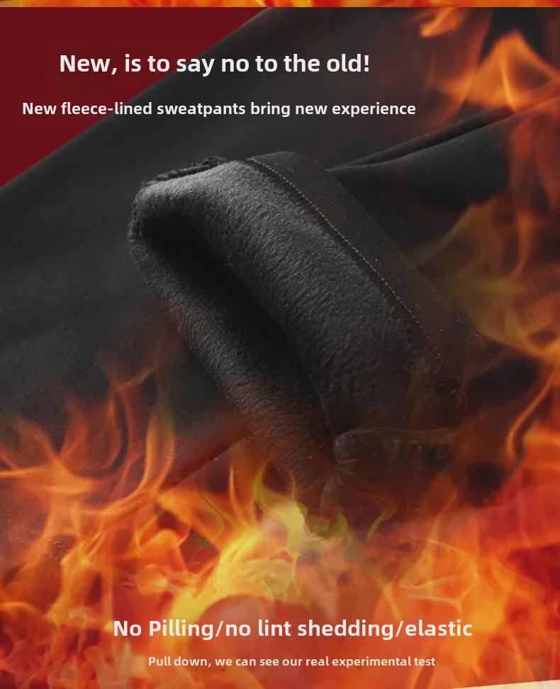 Men's Korean Black Label Autumn/Winter Thickened Velvet Light Business Pants, Large Size.