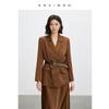 Qianwen Fashion Versatile Suit 2025 Autumn New Collection Simple Commuter Irregular Texture Embossed Solid Color Coat