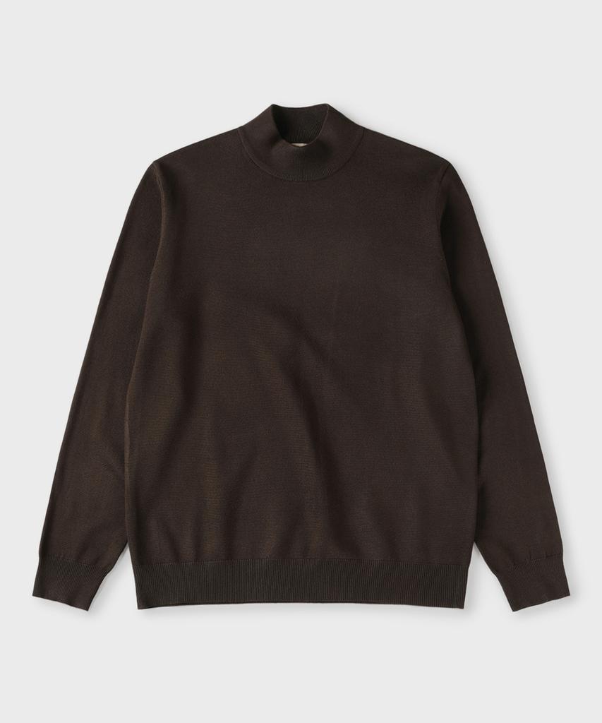 PANICALE Brown Viscose Blend Mock Neck Knit