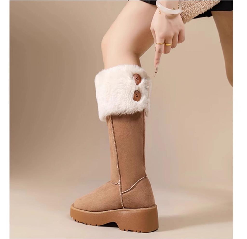 Wool version~ thick-soled snow boots women's 2025 winter new two-wear boots Northeast velvet thickened high cotton boots