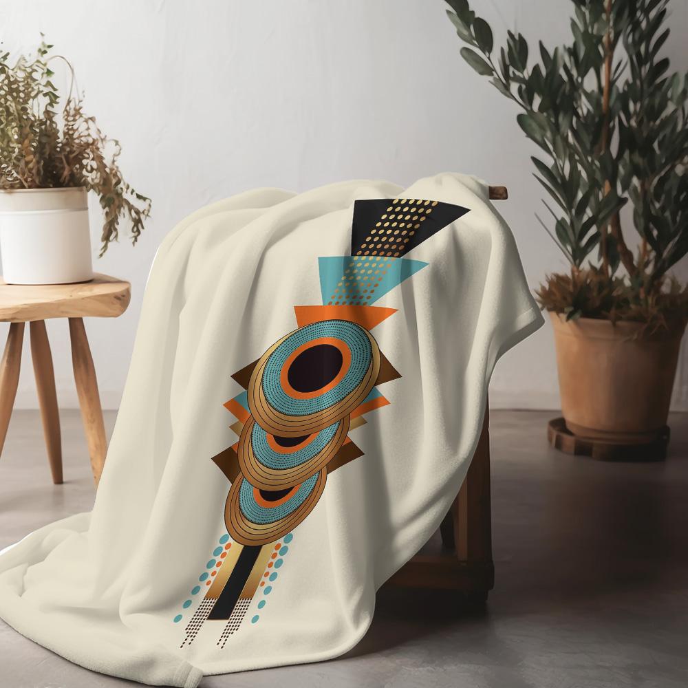 Geometric Pattern Throw Blanket Abstract Colorful Design Sofa Bed Decorative Throw Blanket for Living Room Bedroom