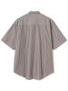 Beams Men's Striped Easy Mini Regular Collar S/S Shirt, Brown, Size M