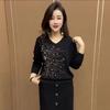 Autumn and Winter Sweaters, Beaded Young Mothers, Bottoming Knitwear, Loose and Versatile Long-sleeved Fashion Tops