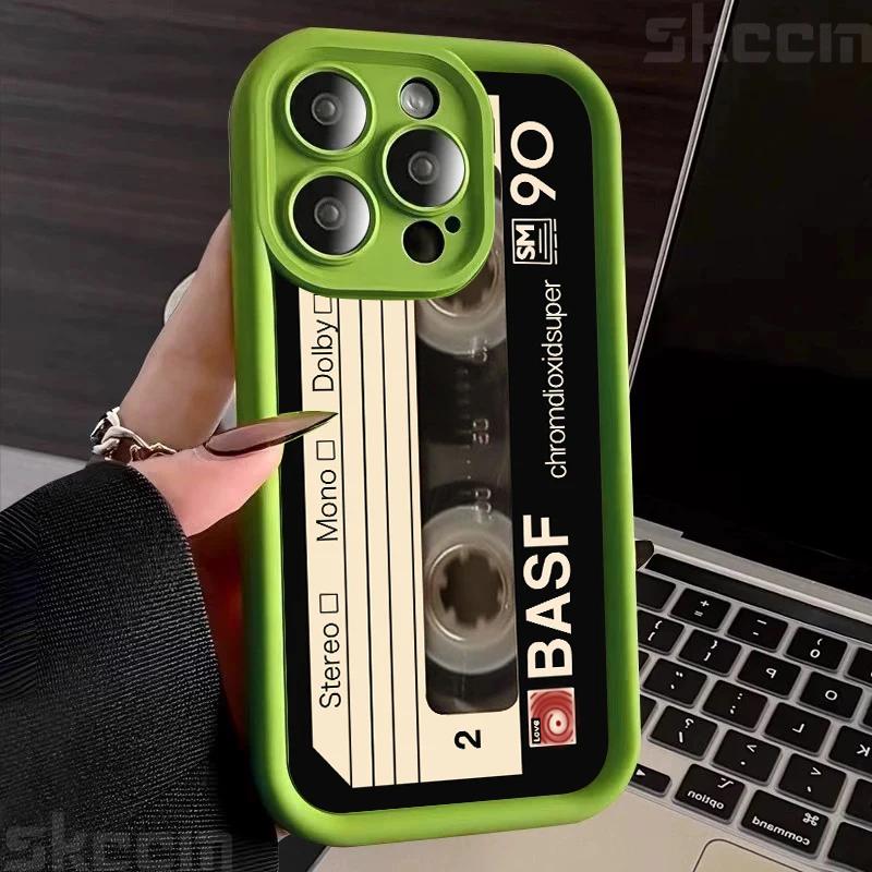 Lucky Tape Print Silicone Soft Phone Case For iPhone 16 Pro Max 15 14 13 12 11 X XS XR 7 8 16 Plus Matte Shockproof Back Cover