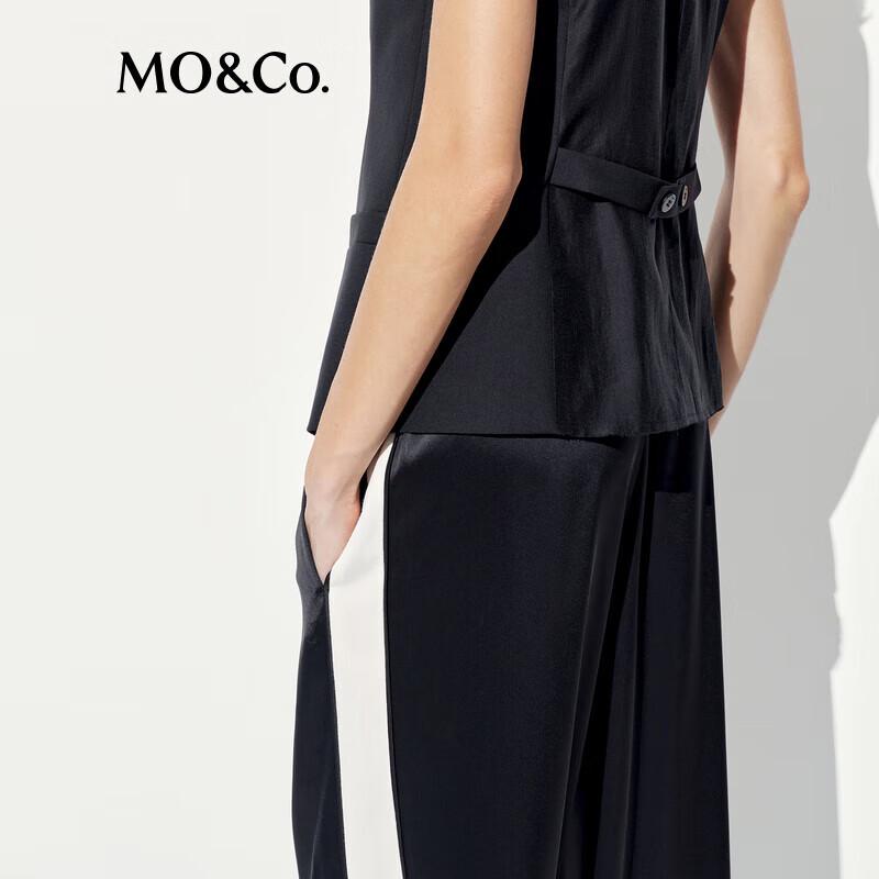 MO&Co. Summer High-Waist Acetate Satin Casual Pants