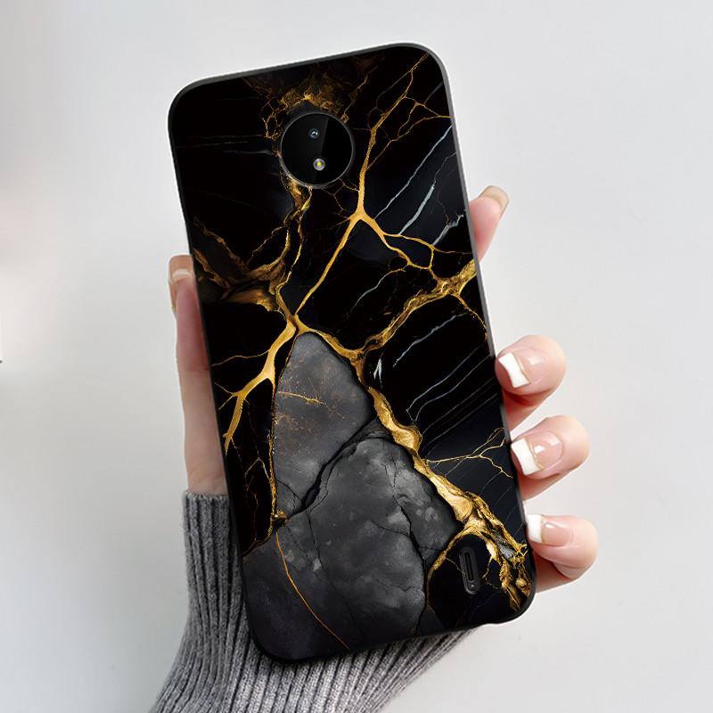 For Nokia C10/Nokia C20 Black Case For Nokia C20 Plus Shockproof Back Beautiful Dreamy Moon Sea Printed Pattern Cover