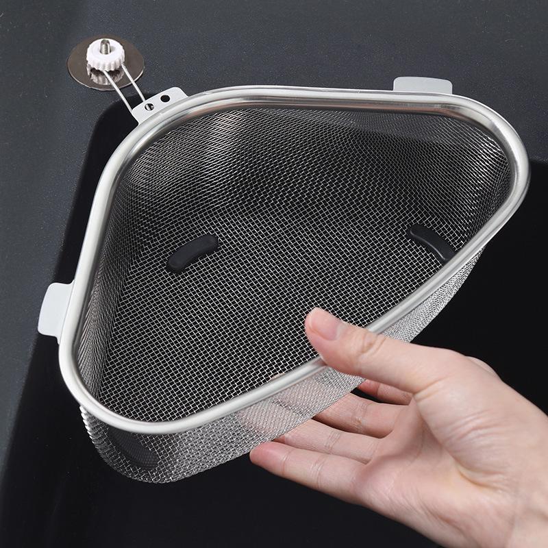 Stainless Steel Triangle Sink Drain Basket for Vegetables and Residue