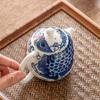 140ml Chinese Handmade Ceramic Teapot Dragon Egg Tea Pot Beauty Tea Infuser Hand-painted Fish Kettle Porcelain Tea Set Teaware