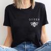 Queen Bee Pocket Print Tshirt Minimalist Honey Bumble Bee Graphic Tee Top Trendy Beekeeper Inspirational Tshirt