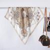 Women S Vintage Printed Satin Square Scarf Summer Versatile Sun Protection Beach Wrap
