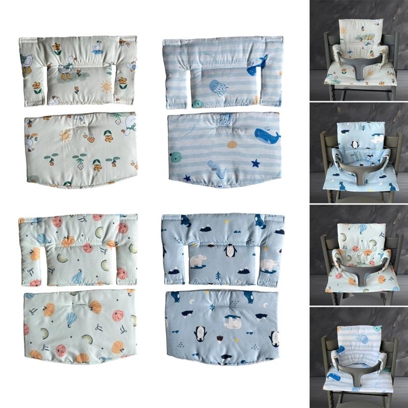 Breathable Cotton Infant Seat Cushion & Back Support Pad Set for Secure Nonslip Fit and Ergonomic Support Cushion