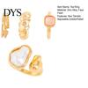 Daily Wear Rings 4Pcs Faux Baroque Pearl Toe Ring Set, Non Tarnish Open Zinc Alloy for Women, Adjustable Golden Plated Foot Jewelry Summer