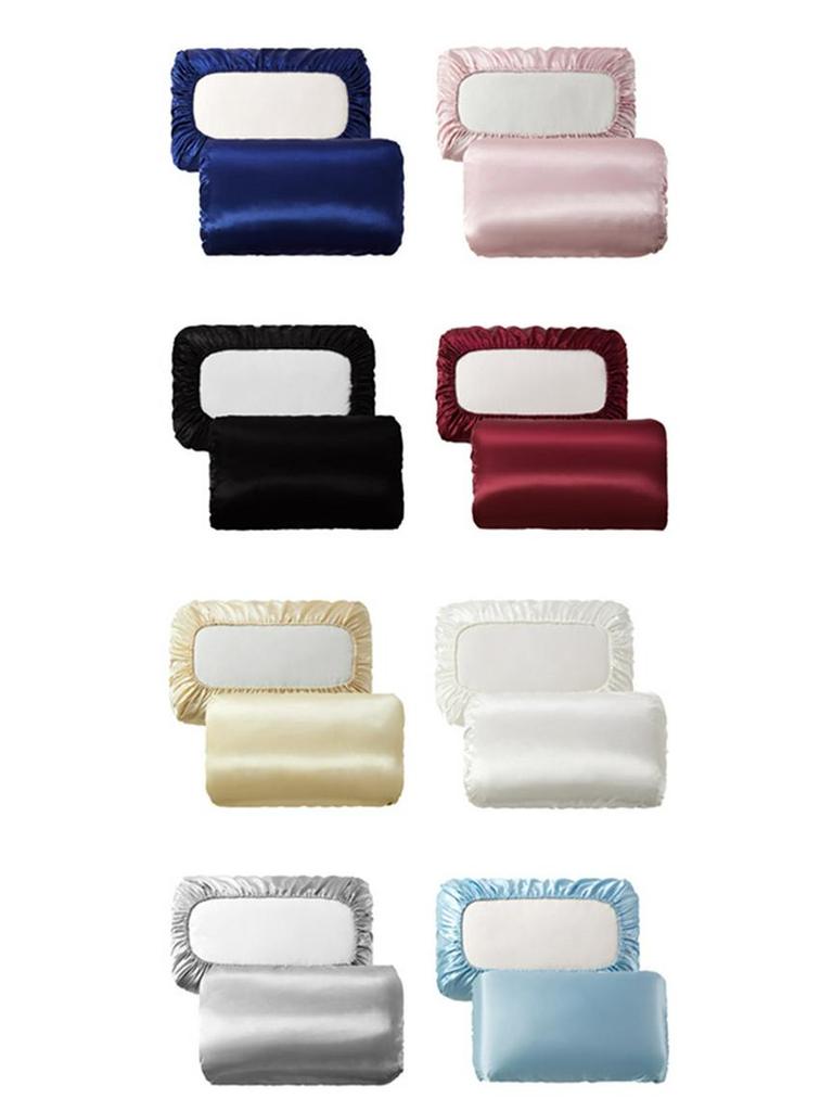 Imitation Silk Elastic Band Satin Pillowcase - Multi-color Options Available