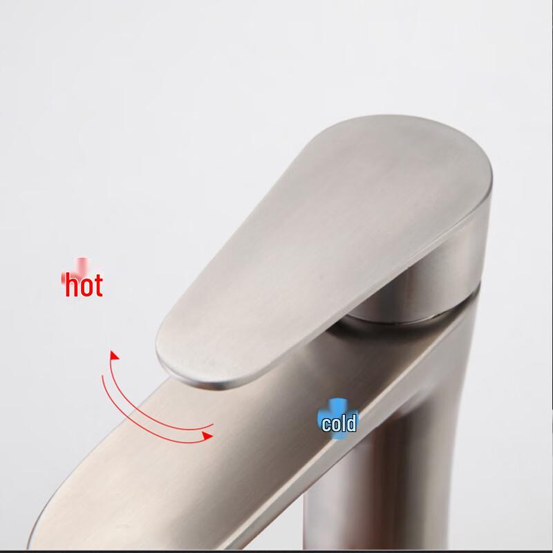 HYSTIC Stainless Steel Hot & Cold Bathroom Sink Faucet