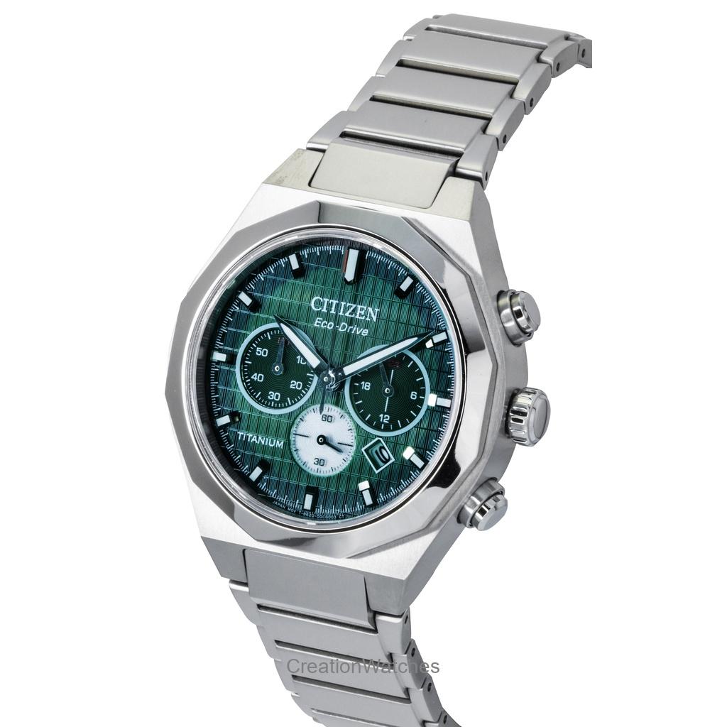 Citizen Zenshin Senkei Chronografas Super Titanas Žalias Ciferblatas Eco-Drive CA4691-59X 100M Vyriškas Laikrodis