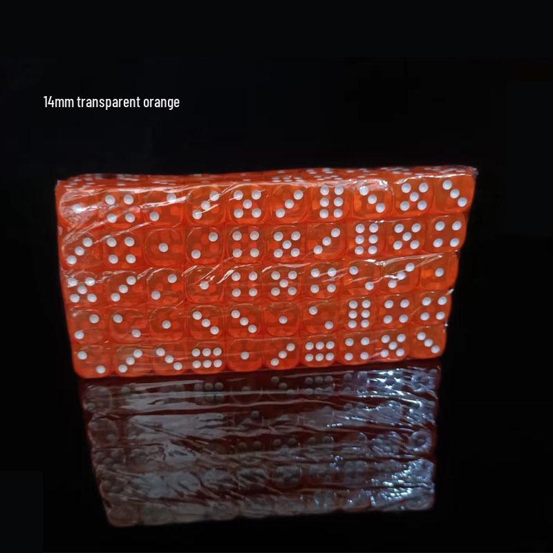 14MM Transparent Acrylic Colored Dice with Rounded Corners