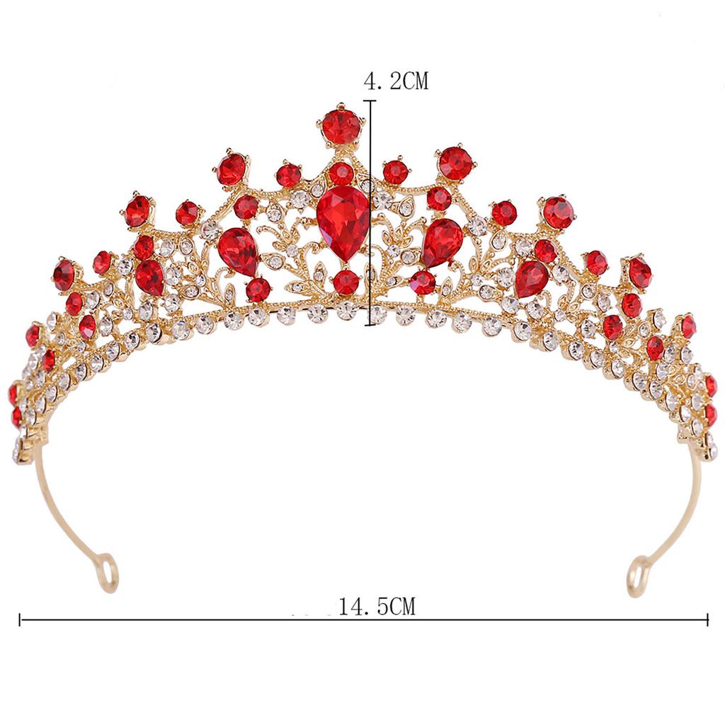Bridal Wedding Tiara Crown Full Rhinestones Luxurious Style Headpiece for Stage Performance School Ball
