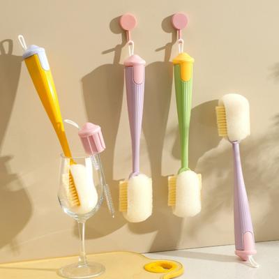 4 In 1 Cleaning Brush Long Handle Cups Straws Pacifiers Cleaning Scrubber Deep Reach Brush Kitchen Cleaning Accessory