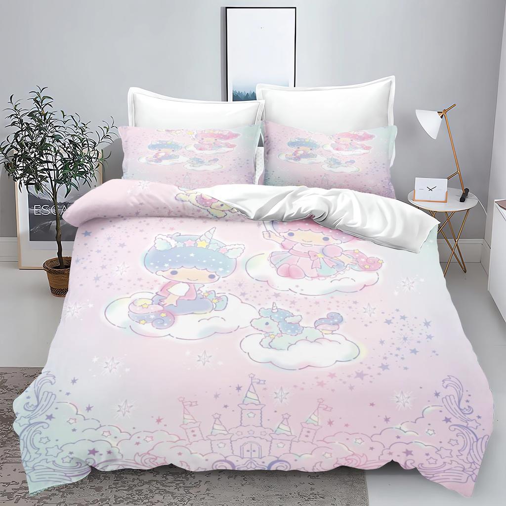 Little Twin Stars Sanrio Bedding Sets Cute Comforter Cover Bed Cover Duvet Cover Pillow Case 2-3 Pieces Sets Kids Adult Size