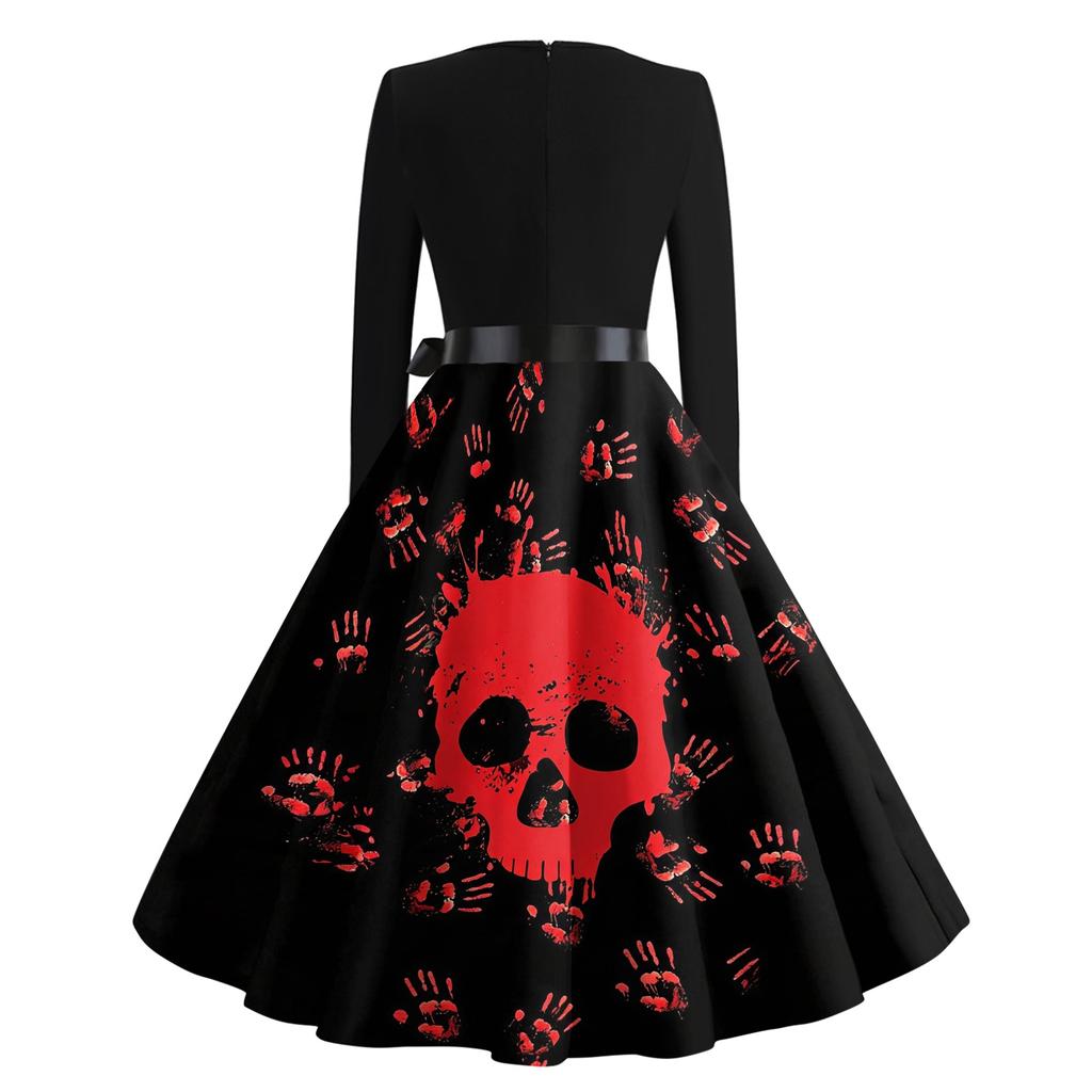 Women's Halloween Costume Dress Short Sleeve Fashion Party Dress for Evening Events