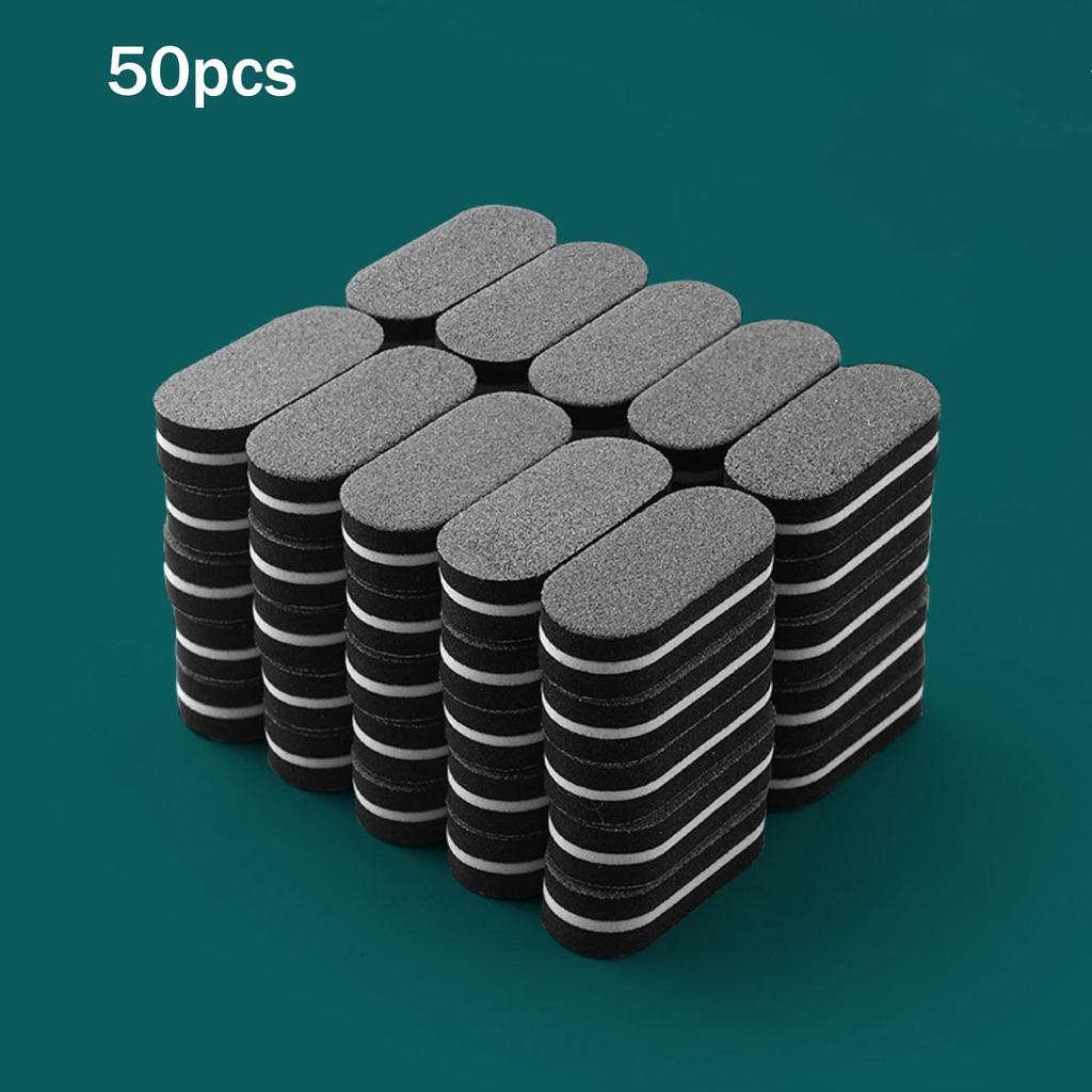 50 Pcs Mini Nail Files Block 100/180 Grit Sponge Buffers for Acrylic Nails Buffing Block Double Sided DIY Salon Manicure Tools